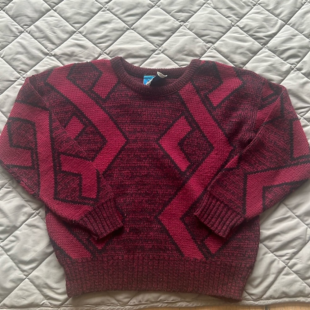 Vintage Crewneck Sweater Burgundy Small